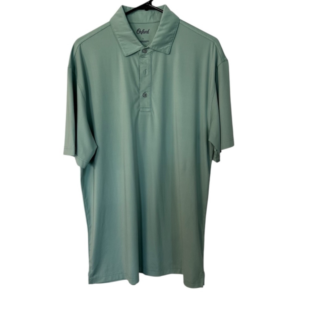 Oxford Men’s Short Sleeve 3-Buttoned Teal Performance Polo Sz L GUC